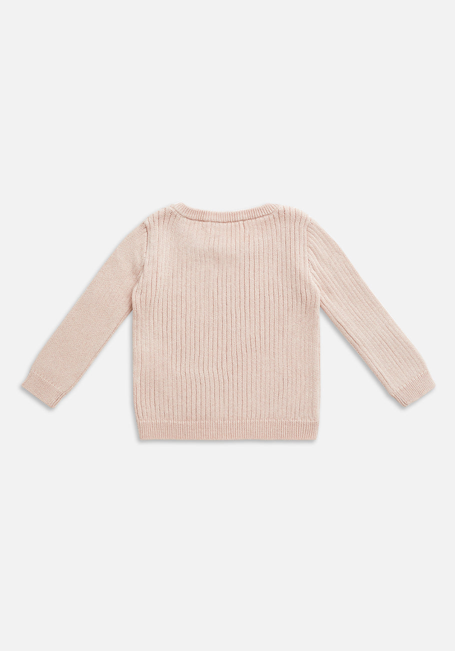 Miann &amp; Co Kids - Texture Rib Long Sleeve Tee - Pink Tint
