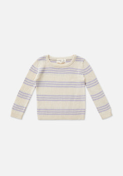 Miann & Co Baby - Texture Rib Long Sleeve Tee - Lavender Stripe
