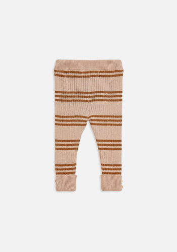 Miann & Co Kids - Texture Rib Legging - Pink Tint Stripe