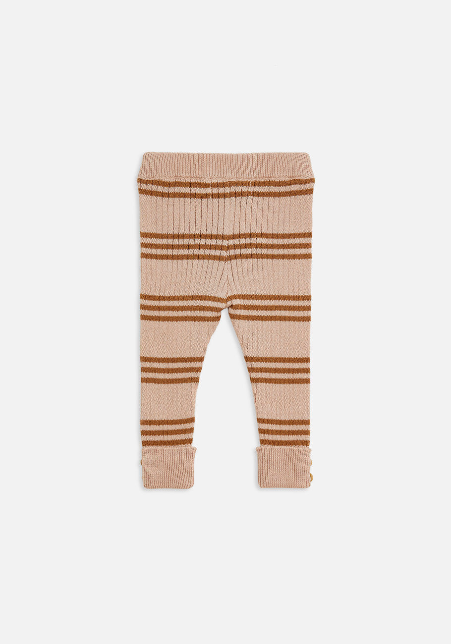 Miann &amp; Co Kids - Texture Rib Legging - Pink Tint Stripe