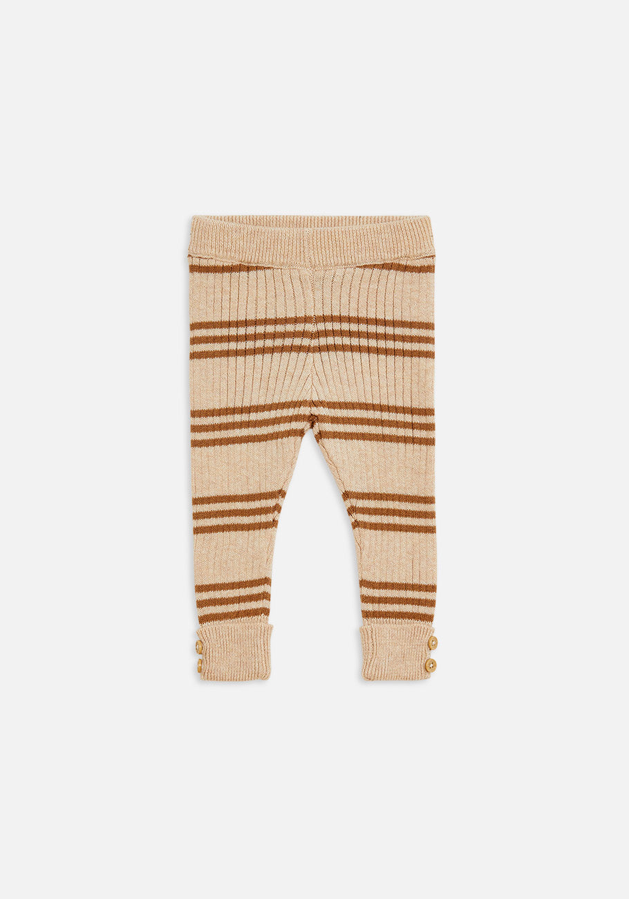 Miann &amp; Co Baby - Texture Rib Legging - Truffle Stripe