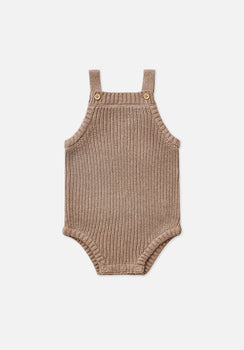 Miann & Co Baby - Chunky Knit Strap Bodysuit - Taupe