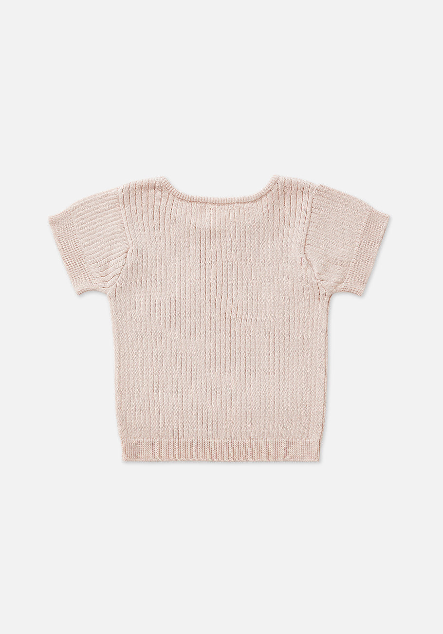 Miann &amp; Co Baby - Texture Rib T-Shirt - Ballet Pink
