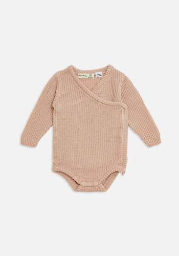 Miann & Co Baby - Knit Wrap Bodysuit - Pink Tint