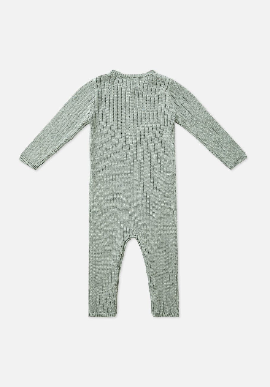 Miann &amp; Co Baby - Rib Knit Jumpsuit - Whisper Green
