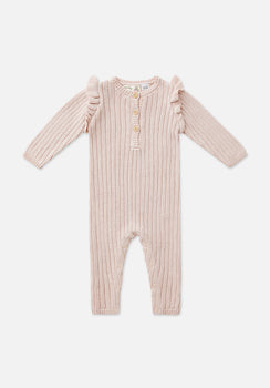 Miann & Co Baby - Rib Knit Jumpsuit - Ballet Pink