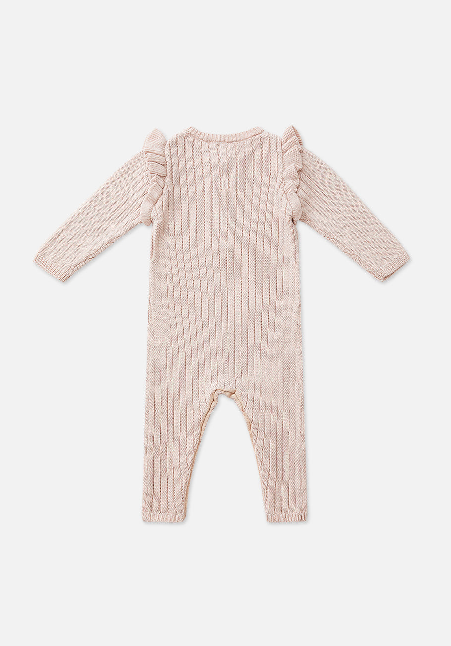 Miann &amp; Co Baby - Rib Knit Jumpsuit - Ballet Pink