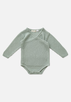 Miann & Co Baby - Knit Wrap Bodysuit - Whisper Green