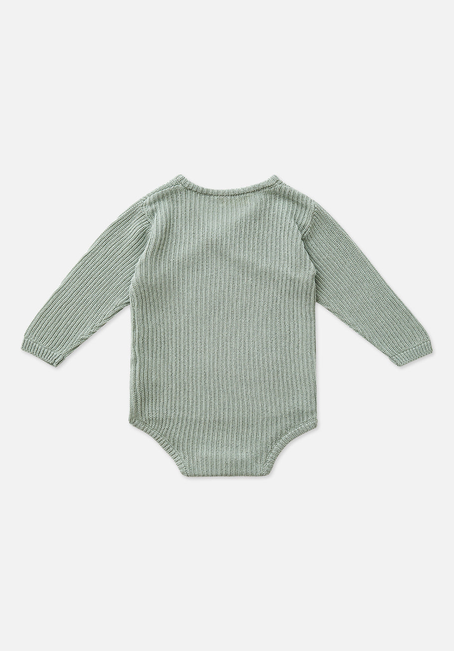 Miann &amp; Co Baby - Knit Wrap Bodysuit - Whisper Green