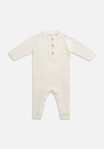 Miann & Co Baby - Rib Knit Jumpsuit - Frost