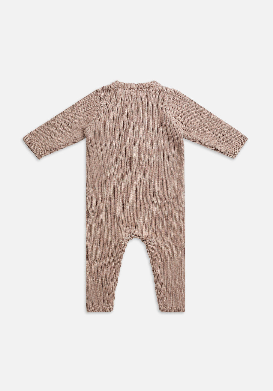 Miann &amp; Co Baby - Rib Knit Jumpsuit - Taupe