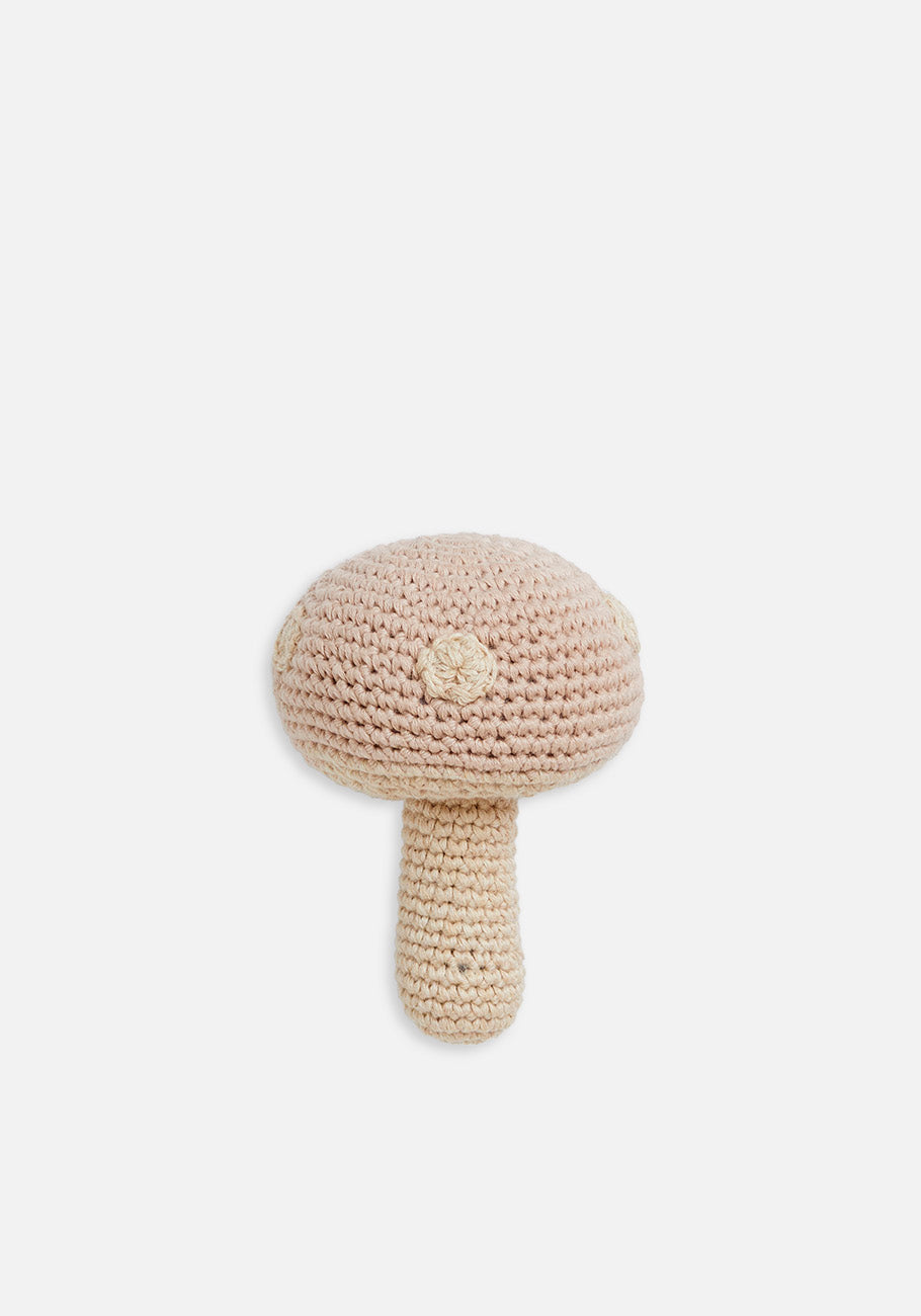 Miann &amp; Co Hand Rattle - Pink Tint Mushroom