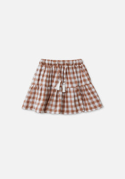 Miann & Co Kids - Woven Frill Skirt - Cinnamon Gingham